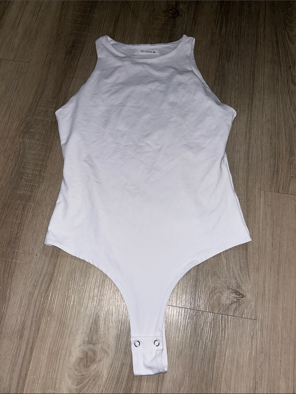 ReoRia White Sleeveless Bodysuit